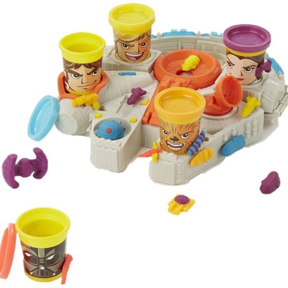 NEW IN BOX Play Doh Star Wars Can Heads Millenium Falcon Skywalker Darth Vader - Picture 7 of 8